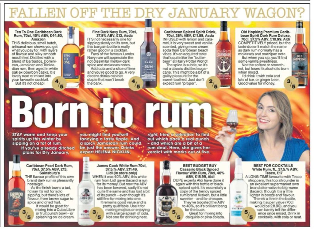 Born to Rum - Helena Nicklin rum tasting feature