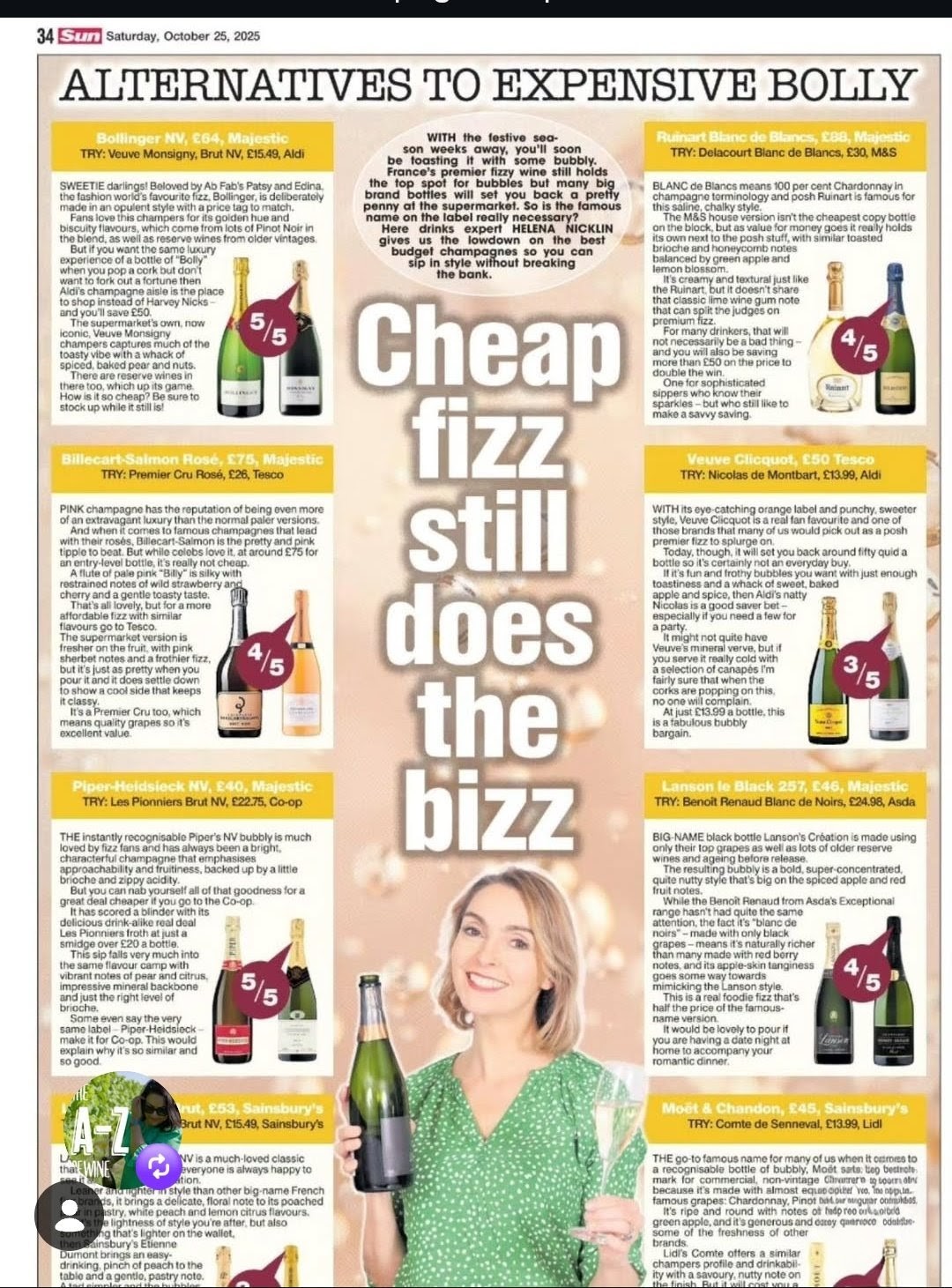 The Sun - Cheap Fizz champagne alternatives feature